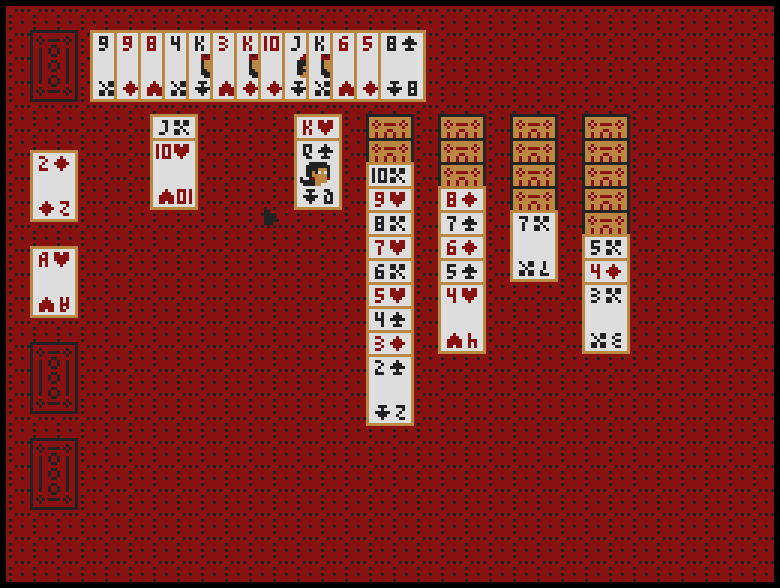 screenshot of solitarire mid-game
