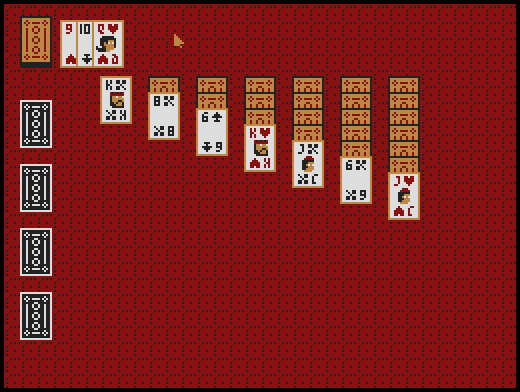 screenshot of initial solitaire deal