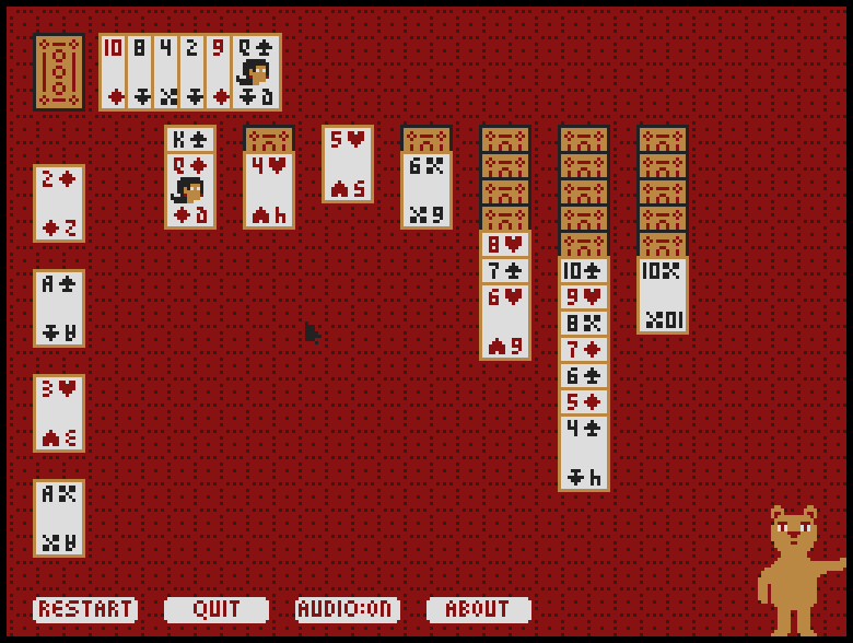 screenshot of solitaire mid-game